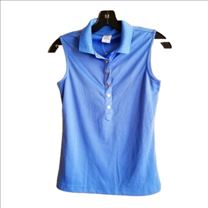 NWOT Daily Sports Sweden Golf Quarter Snap Sleeveless Top Shirt Size XS Blue